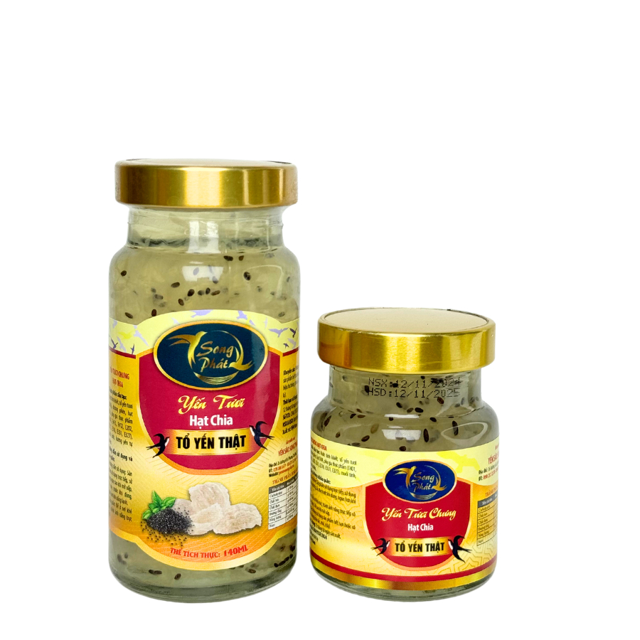 Hộp Quà 10 hũ yến chưng hạt chia Song Phát bổ sung omega 3 tiêu hóa tốt giảm nguy cơ tiểu đường và lão hóa