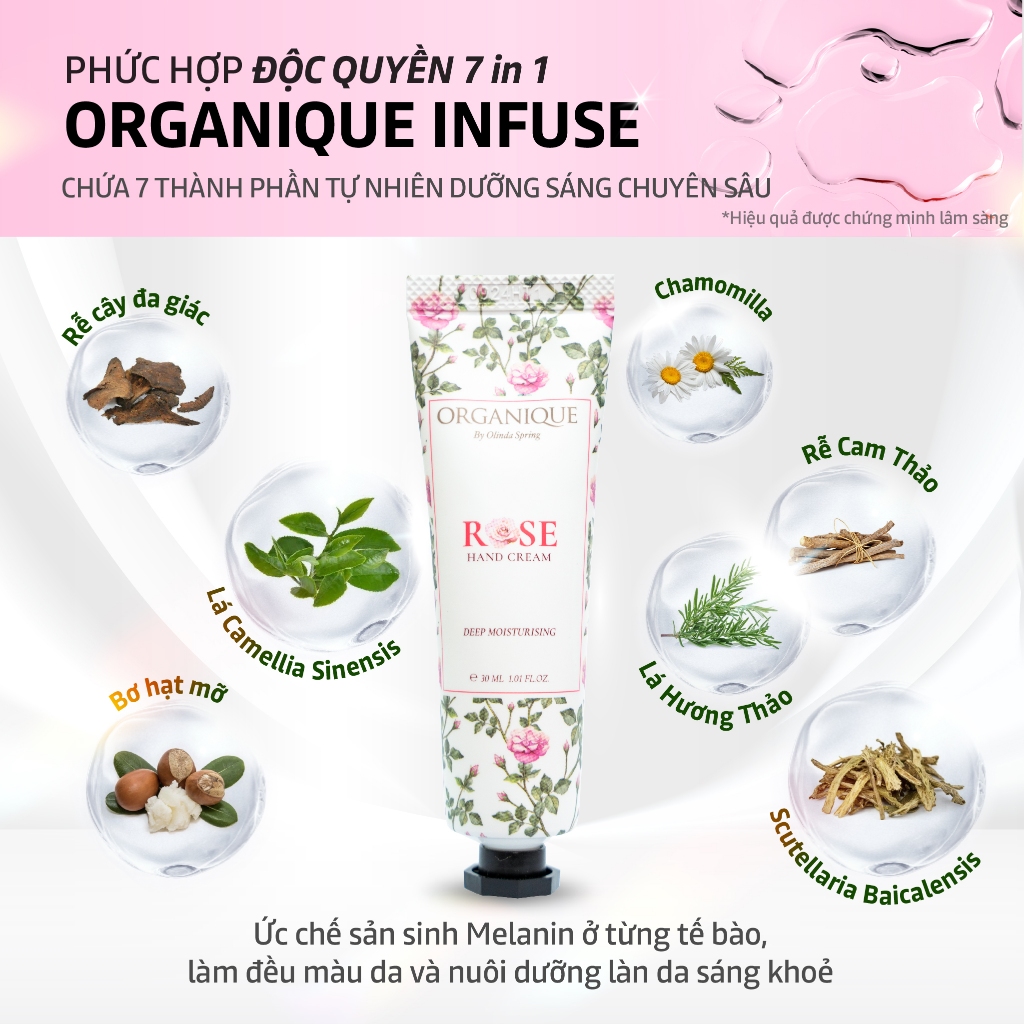 Ảnh Kem Dưỡng Da Tay Hương Hoa Thiên Nhiên Organique Giúp Dưỡng Ẩm, Giúp Mềm Mịn Da, Tránh Khô Nẻ Phù Hợp Mọi Loại Da - 75ml 1