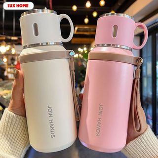 Bình giữ nhiệt kèm nắp uống, ly giữ nhiệt 600ml inox 316 chống han rỉ an toàn, giữ nhiệt lâu 24h