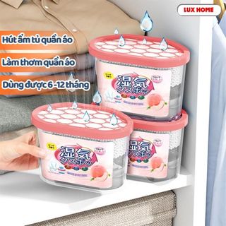 Hộp hút ẩm khử mùi 3in1 hương hoa thơm mát 500ml chống nấm mốc cho tủ quần áo, tủ giày,phòng vệ sinh