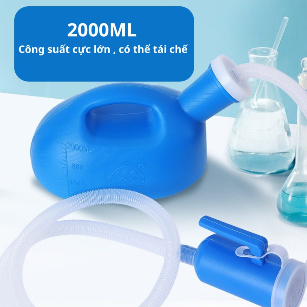 Bình đựng nước tiểu cho nam  2000ML có nắp đậy cho người già người bệnh