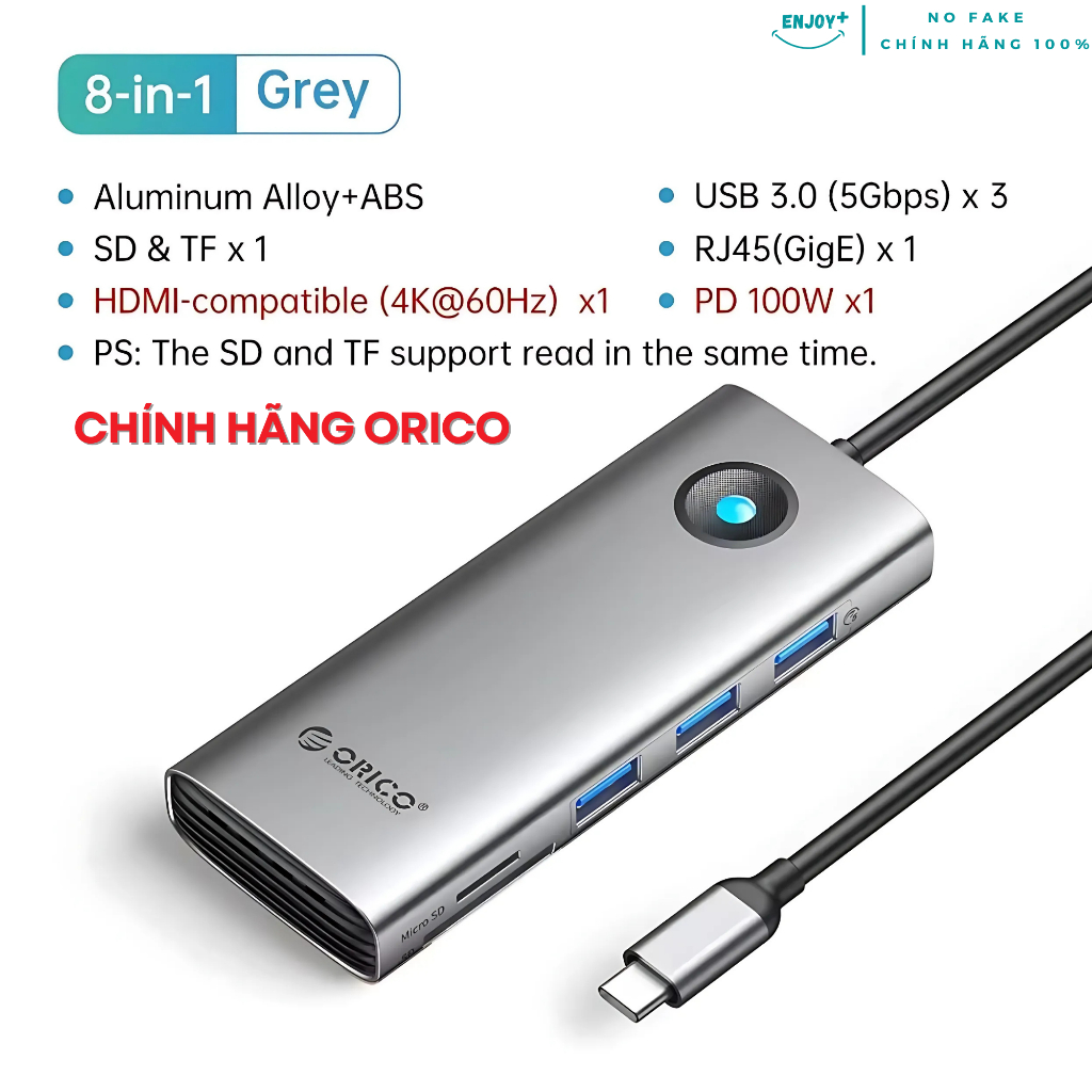 Hub Type C Orico chính hãng - Bộ Chia Cổng - HDMI 4K - Sạc nhanh PD ...