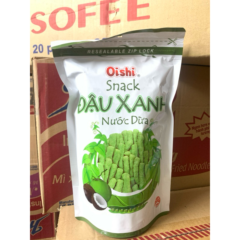 Snack Đậu Xanh Nước Dừa Oishi Túi Zip 65g | Shopee Việt Nam