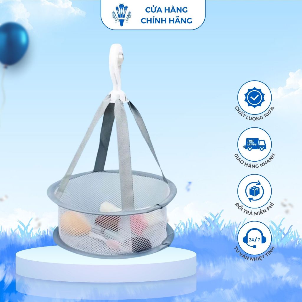 Giỏ lưới sấy mini thông gió phơi cọ, phơi bông mút, phơi dụng cụ trang ...