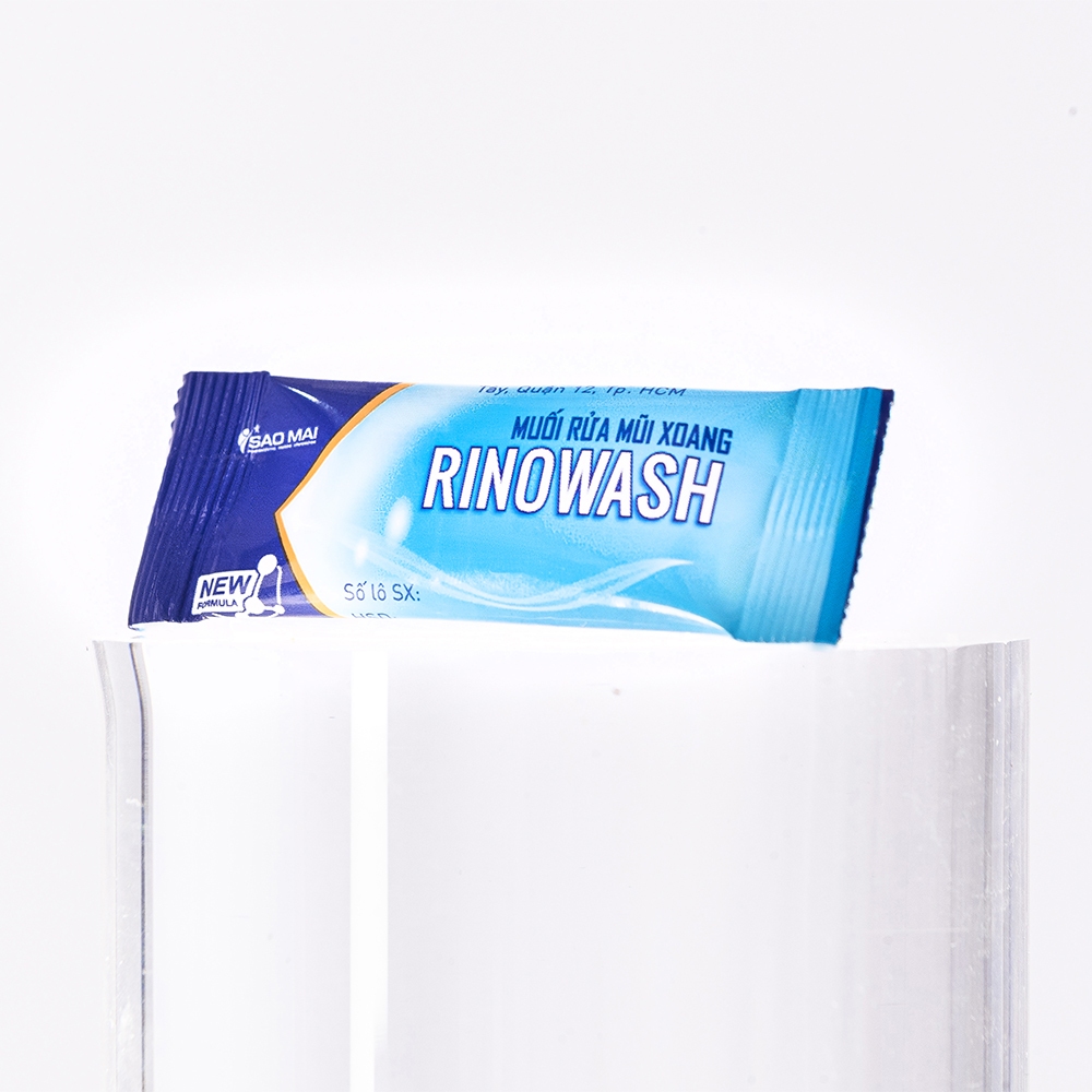 Muối rửa mũi, muối rửa mũi xoang Rinowash làm sạch nghẹt mũi, viêm mũi dị ứng, viêm xoang chính hãng (Dùng thử 1 gói)