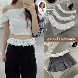 Thắt lưng nữ Y2K vải ren xinh xắn, Dây bèo vải thắt lưng eo độc đáo phụ kiện thời trang Her Accessories