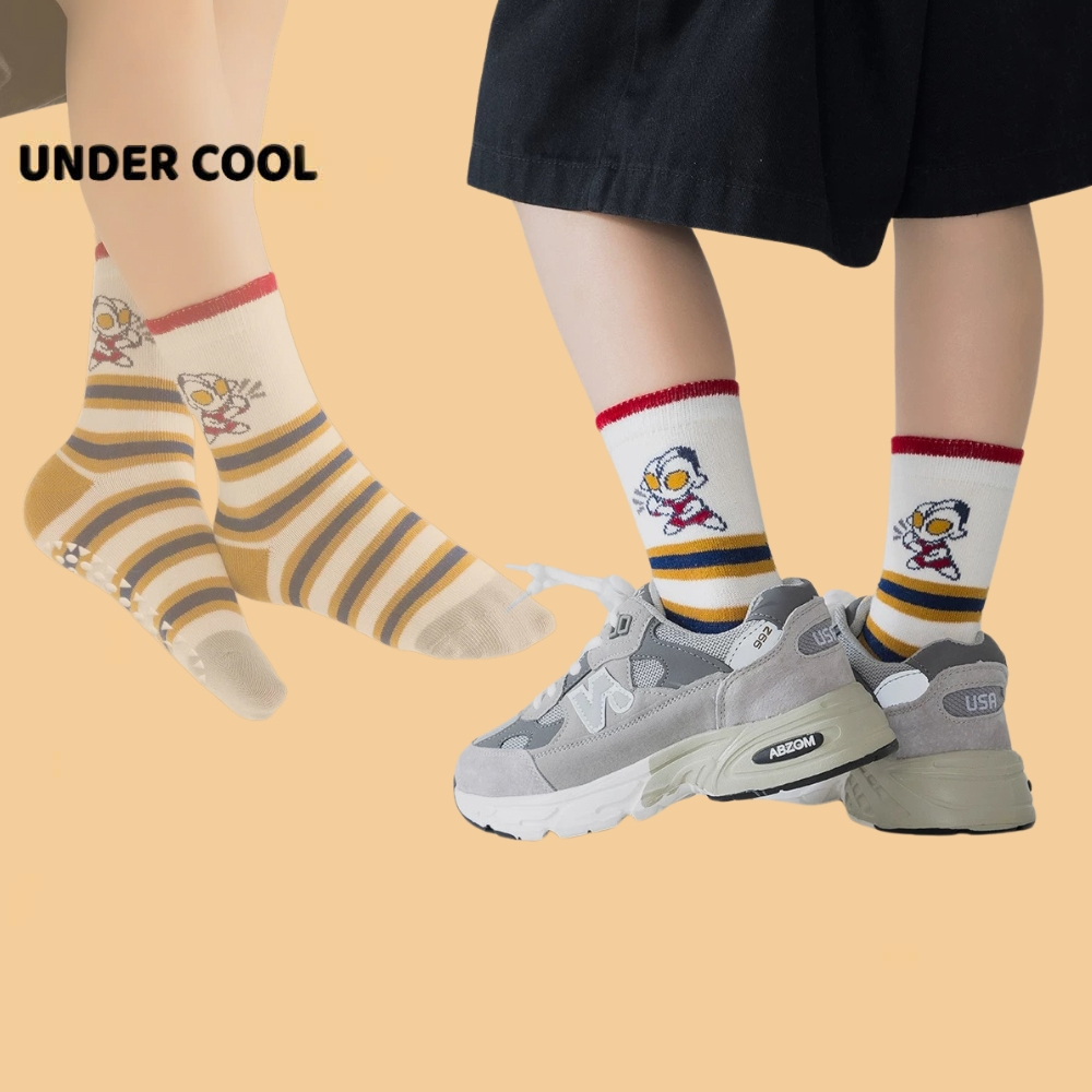 Set 5 đôi tất vớ trẻ em UNDERCOOL cotton cổ cao siêu nhân sợi bông mềm mại thoáng khi khử mùi TC83