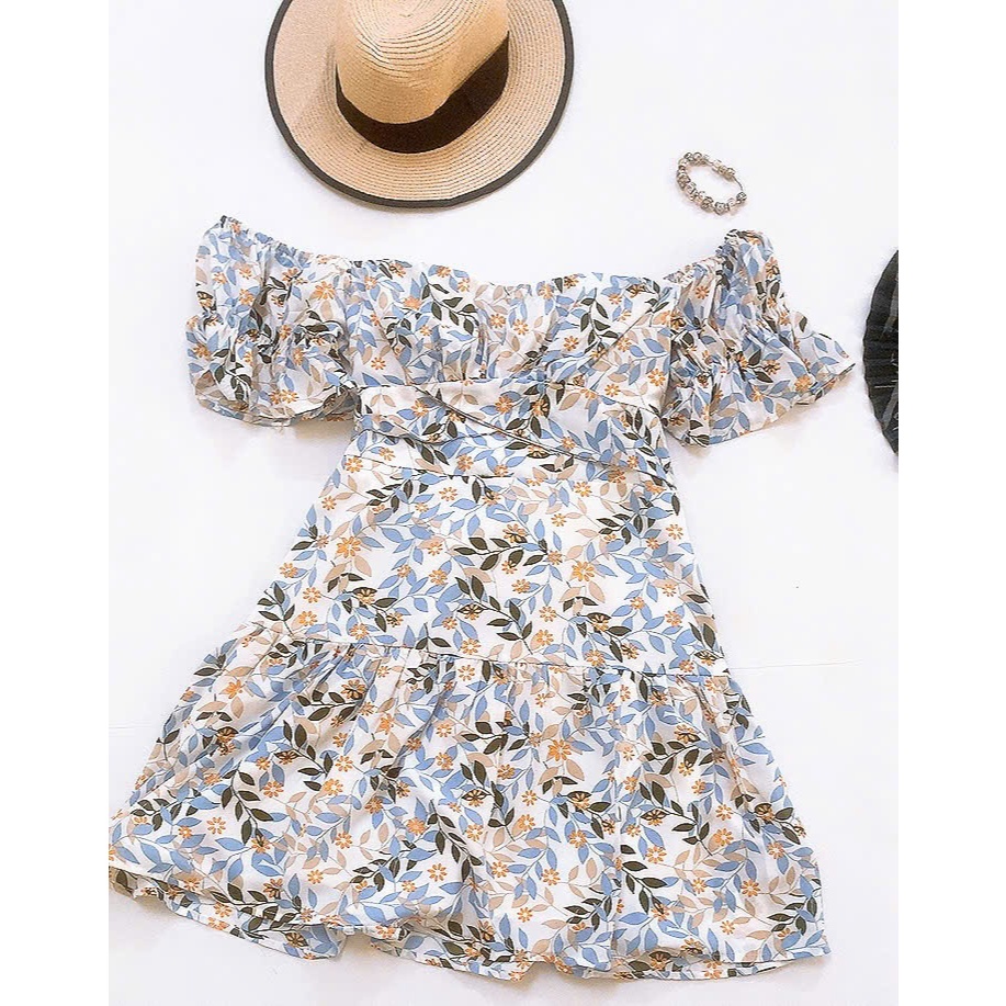 Đầm hoa nhí trễ vai của Úc - Hàng mới nguyên tem thanh lý (size M)