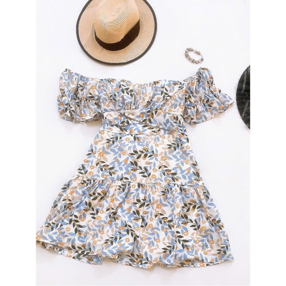 Đầm hoa nhí trễ vai của Úc - Hàng mới nguyên tem thanh lý (size M)
