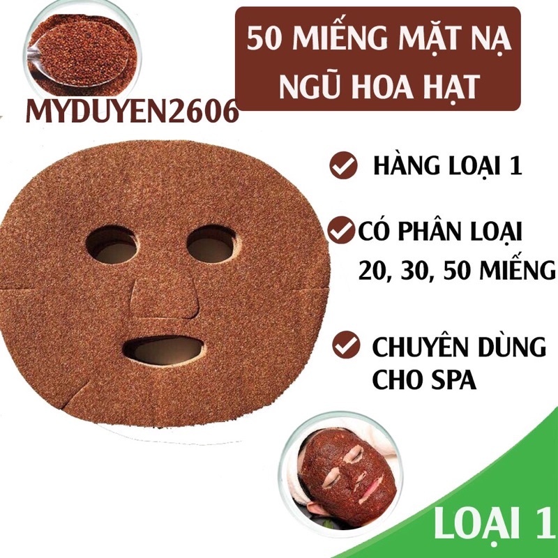 Mặt Nạ Ngũ Hoa Miếng, Mask Ngũ Hoa Nguyên Chất Mầm Rong Biển, Cấp Ẩm Cho Da Giúp Da Mềm Mại Trắng Sáng