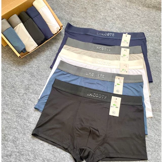 Hộp 5 quần sịp nam cotton thun lạnh, quần lót nam thoáng mát, thấm hút mồ hôi, logo nổi