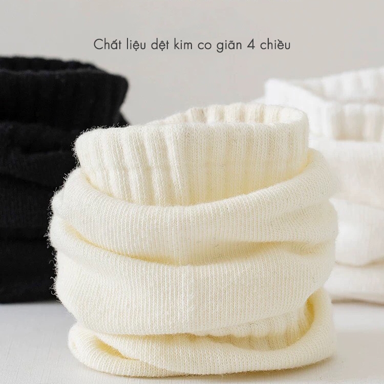 [COMBO 5 ĐÔI] vớ cổ ngắn phong cách Hàn Quốc Basic, chất liệu tất cotton co giãn thoáng khí - Ekiu Shop