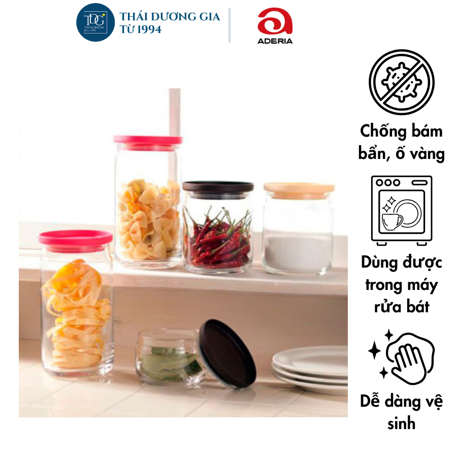 Lọ, hũ thủy tinh nắp silicon 360ml Aderia Nhật Bản M-6241 | Thái Dương Gia