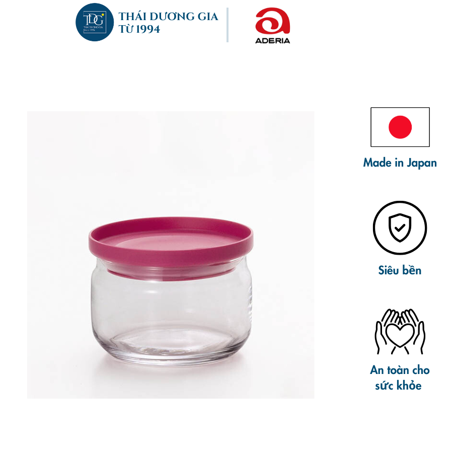 Lọ, hũ thủy tinh nắp silicon 360ml Aderia Nhật Bản M-6241 | Thái Dương Gia