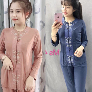 Thun Khoá Lắc Sen # Đồ Lam Đi Chùa # Đồ Bộ Nữ # Quần Áo