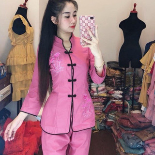 Đồ Lam Đi Chùa # Cổ Tàu Viền # Đồ Bộ Nữ # Quần Áo