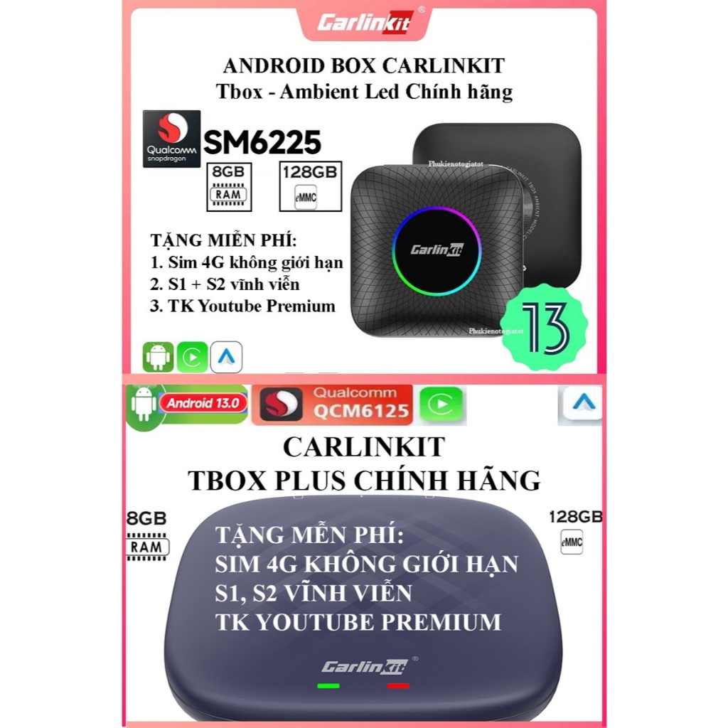 Android Box Chính Hãng Carlinkit Tbox Ambient Led Qualcomm 6225, Tbox ...