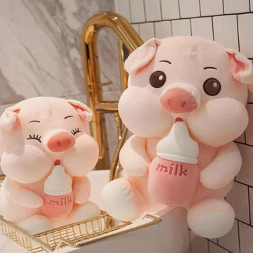 Gấu Bông Heo Ôm Bình Sữa, Gấu Nhồi Bông Cao Cấp Bông sonich hanquoc Thú Nhồi Bông Thú Bông Toy Đồ Chơi
