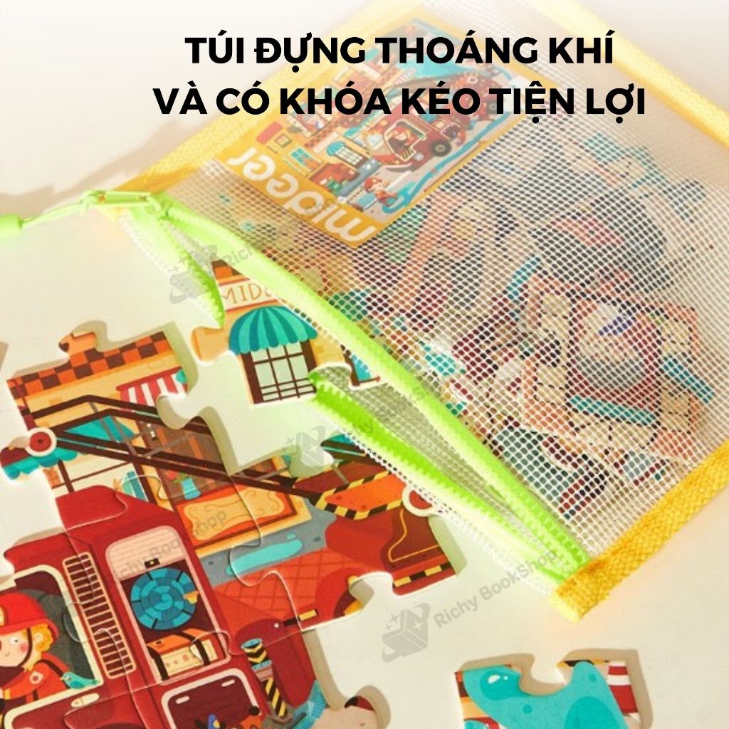 Xếp Hình cho bé ghép hình Mideer puzzles Level Up 8 cấp độ