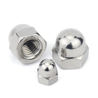 (inox304)10 cái M4-M16 Đai ốc mũ, ecu mũ inox304 M4-M16