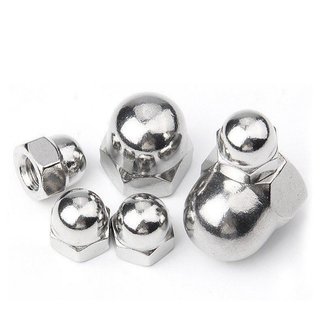 (inox304)10 cái M4-M16 Đai ốc mũ, ecu mũ inox304 M4-M16