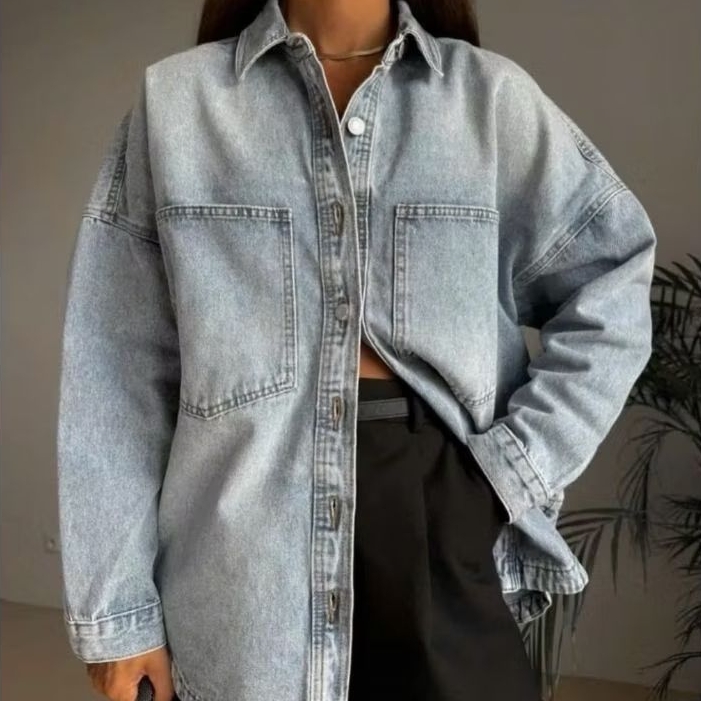 (Sale) Áo khoác sơmi denim/jean nữ Hudson* bigsize - Cambo dư xịn
