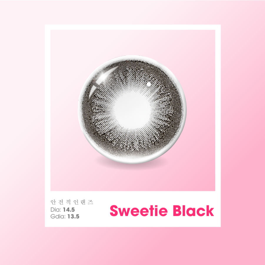 Ảnh Kính áp tròng VIVIMOON EYECONIC lens cận cho mắt thở màu đen baby Sweetie Black, giãn tròng to 14.5mm, lens 06 tháng 3