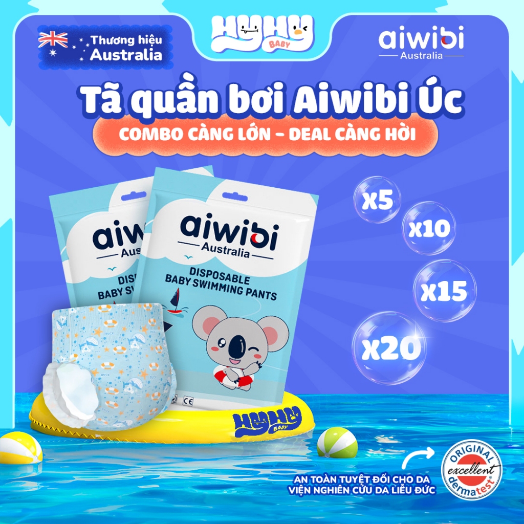 [Combo 20] Tã Bỉm Quần Bơi Cho Bé AIWIBI Cao Cấp Chính Hãng Úc - Tã Bỉm ...
