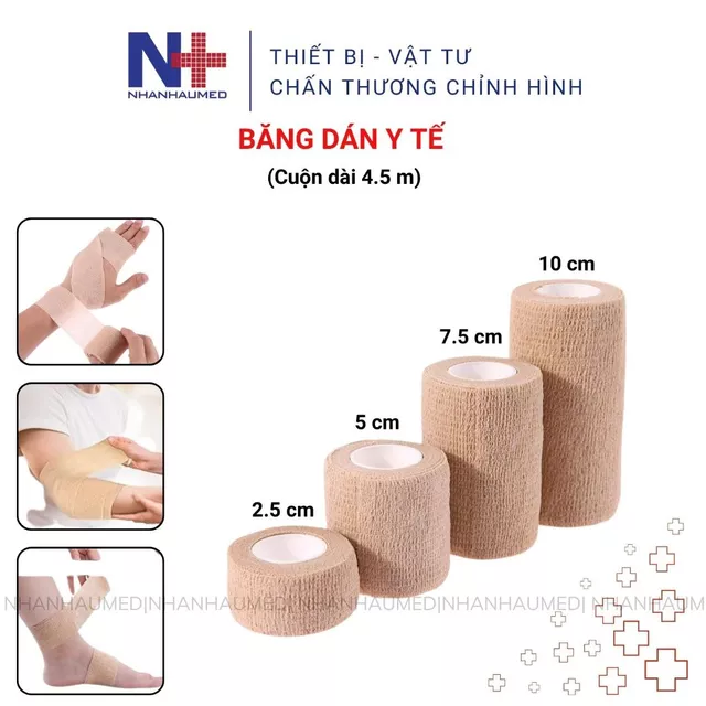 Hoả Tốc Băng Thun Y Tế Tự Dính, Băng Cuộn Vết Thương Không Cần Ghim, Băng Gạc Sơ Cứu Chấn Thương