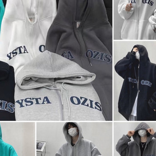 Áo Khoác Jacket Hoodie Zip Nỉ Thu Đông Nam Nữ YSTAOZIS Unisex Form Rộng