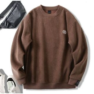 Áo Sweater nỉ nhung form rộng nam nữ in chữ H G22