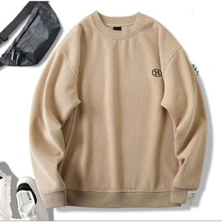 Áo Sweater nỉ nhung form rộng nam nữ in chữ H G22