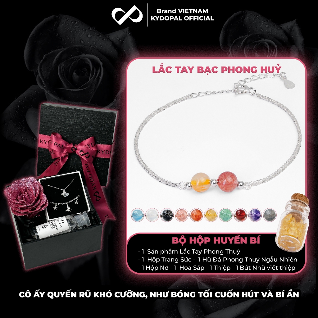 Ảnh Lắc tay bạc phong thuỷ tự nhiên KYDOPAL đính đá trang sức vòng tay cao cấp 925 - PAL9B7L6 1
