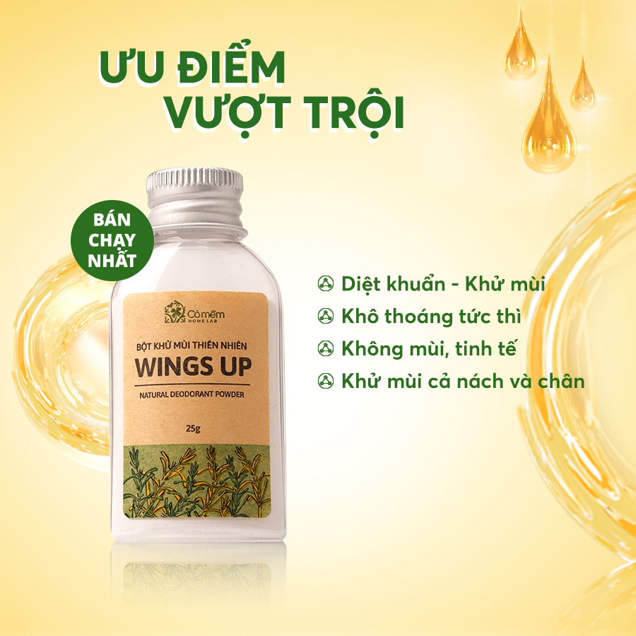 Ảnh Combo 3 Bột Khử Mùi Wings Up Khử Mùi Hôi Chân Hôi Nách Giảm Tiết Mồ Hôi Hôi Cỏ Mềm 25g 1