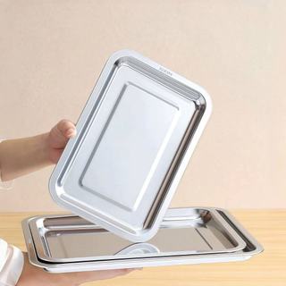 Khay inox 60-40-2 đựng thức ăn đáy sâu 4.8cm/ cạn 2cm Chubby Chef dùng làm mâm cơm khay nướng bánh khay inox cao dài