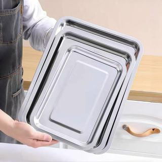 Khay inox 60-40-2 đựng thức ăn đáy sâu 4.8cm/ cạn 2cm Chubby Chef dùng làm mâm cơm khay nướng bánh khay inox cao dài