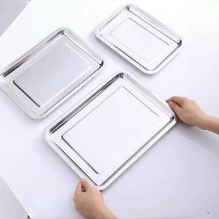 Khay inox 60-40-2 đựng thức ăn đáy sâu 4.8cm/ cạn 2cm Chubby Chef dùng làm mâm cơm khay nướng bánh khay inox cao dài