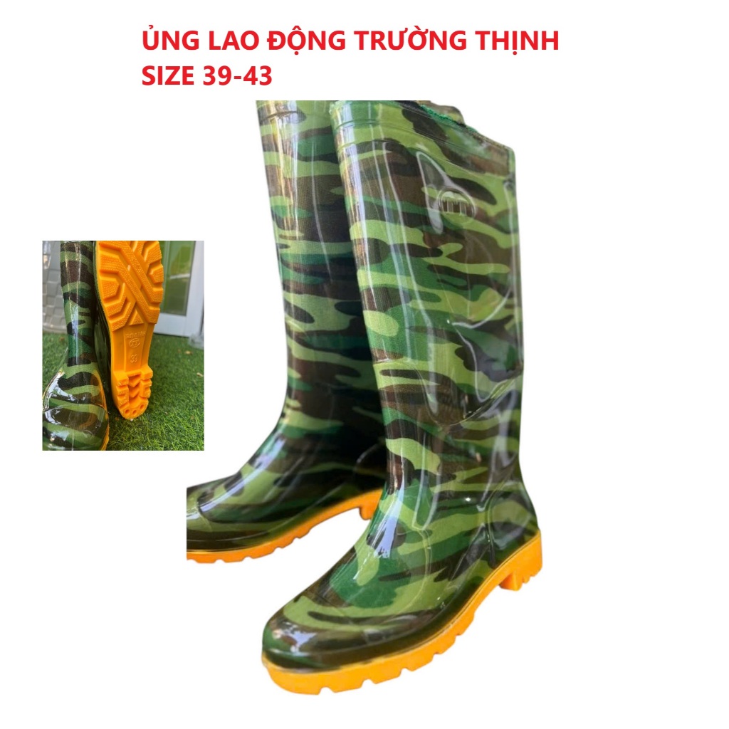 Ủng lao động rằn ri đế vàng size 39 - 43, ủng đi mưa, ủng lội nước ...