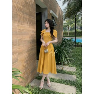 Đầm Dáng Xòe ĐÍNH NGỌC Kết NƠ TO Thời Trang Nữ MỚI