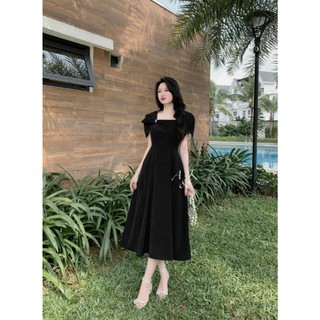 Đầm Dáng Xòe ĐÍNH NGỌC Kết NƠ TO Thời Trang Nữ MỚI