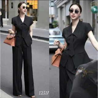 SET BỘ VEST ÁO CỔ BẺ THẮT NƠ QUẦN DÀI SANG TRONG THANH LỊCH NỔI BẬT ( TẶNG KÈM CÀ VẠT)