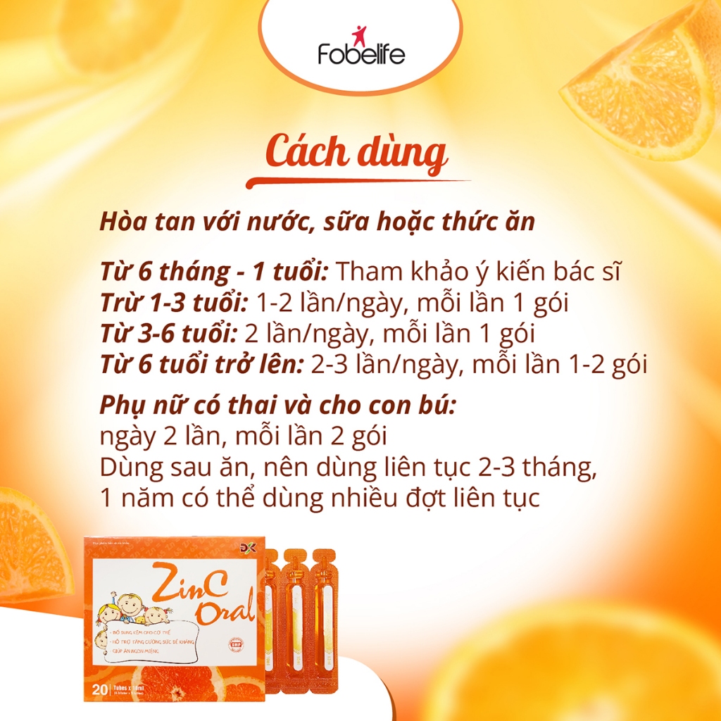 Dung Dịch Zinc Fobe Oral Bổ Sung Kẽm, Giúp Ăn Ngủ Ngon, Tăng Cường Đề Kháng Cho Trẻ N1