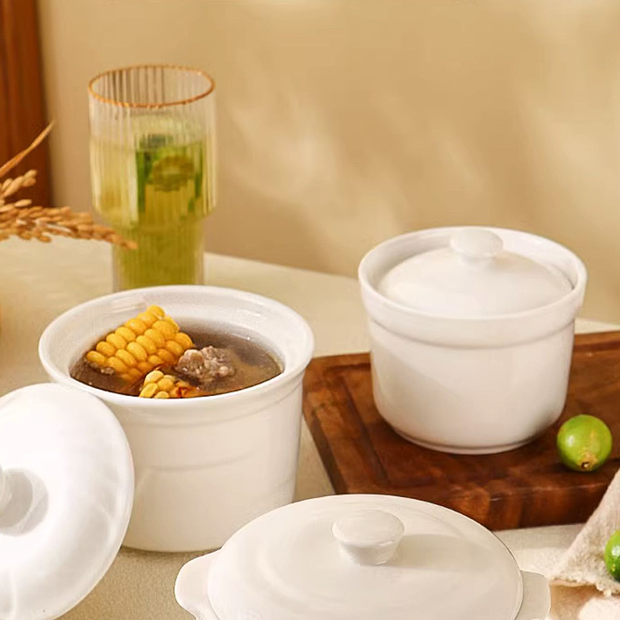 [Bảo Hành Bể Vỡ] Thố Sứ, Hũ Sứ Chưng Yến, Đựng Soup, Bát Có Nắp HUSU001