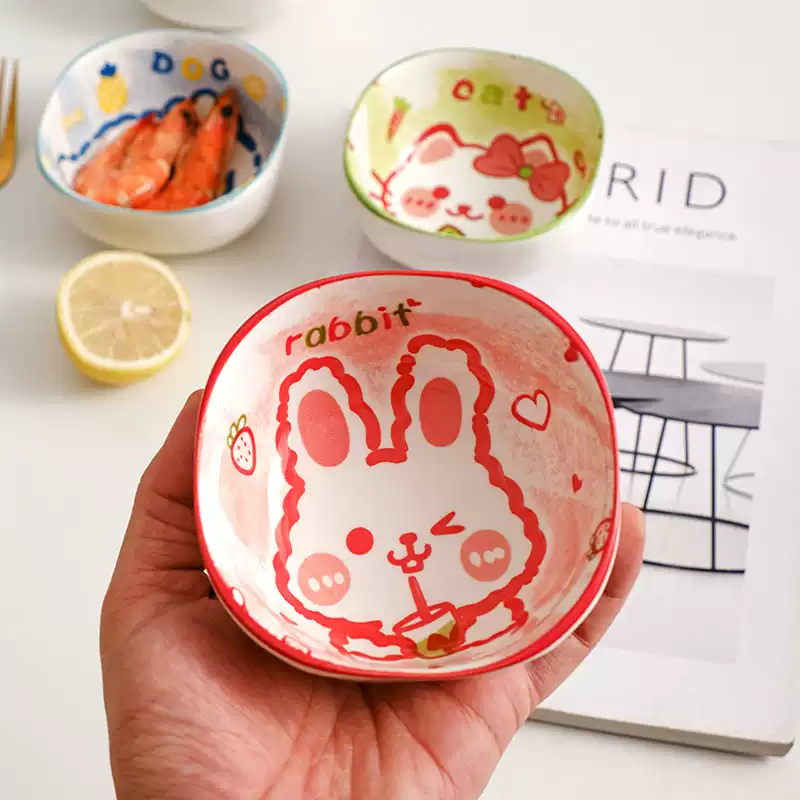 [Bảo Hành Bể Vỡ] Bát Sứ Ăn Dặm, Chén Ăn Dặm Cỡ Nhỏ Cho Bé, Bát In Hình Động Vật Dễ Thương BAT053