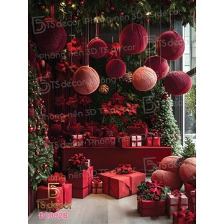 Phông Nền Giáng Sinh, Noel Livestream Chụp Ảnh 3D 5D Thời Trang dễ đồ ngủ, pijama, mỹ phẩm hút mắt