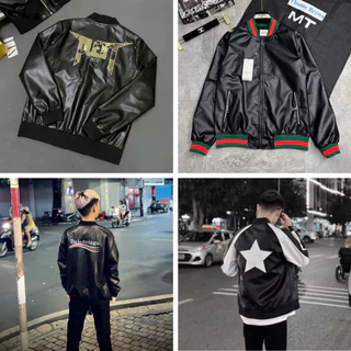 Áo Khoác Da 2 Lớp Nhiều Mẫu Áo Khoác Bomber Jacket Da Nam Nữ Cao Cấp