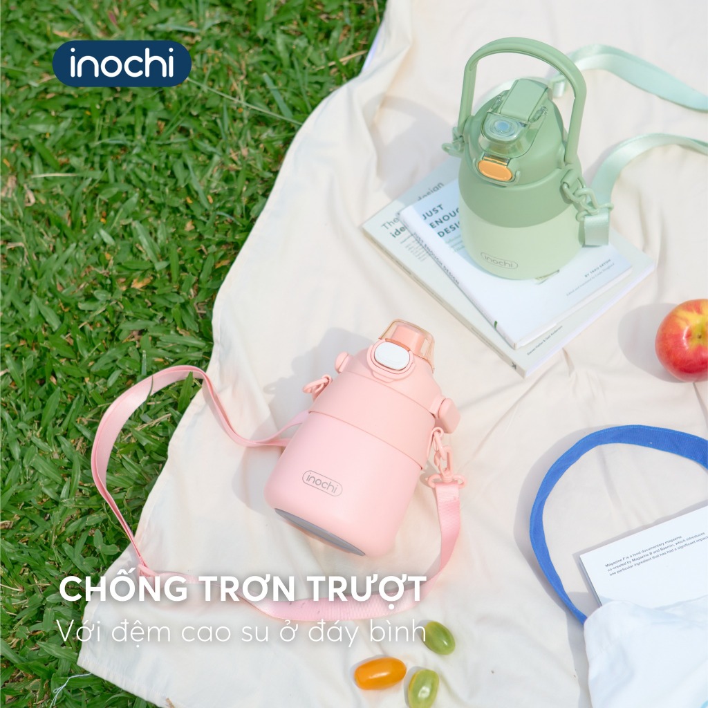 Bình giữ nhiệt INOCHI lõi inox cao cấp Fuji Bell dung tích 900ml, có ống hút và dây đeo tiện lợi