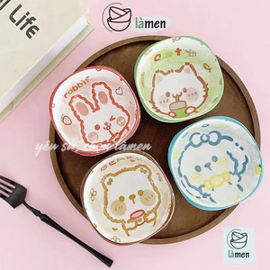Bát Sứ Cỡ Nhỏ, Bát Sứ Đựng Gia Vị, Nước Chấm In Hình Dễ Thương BAT053