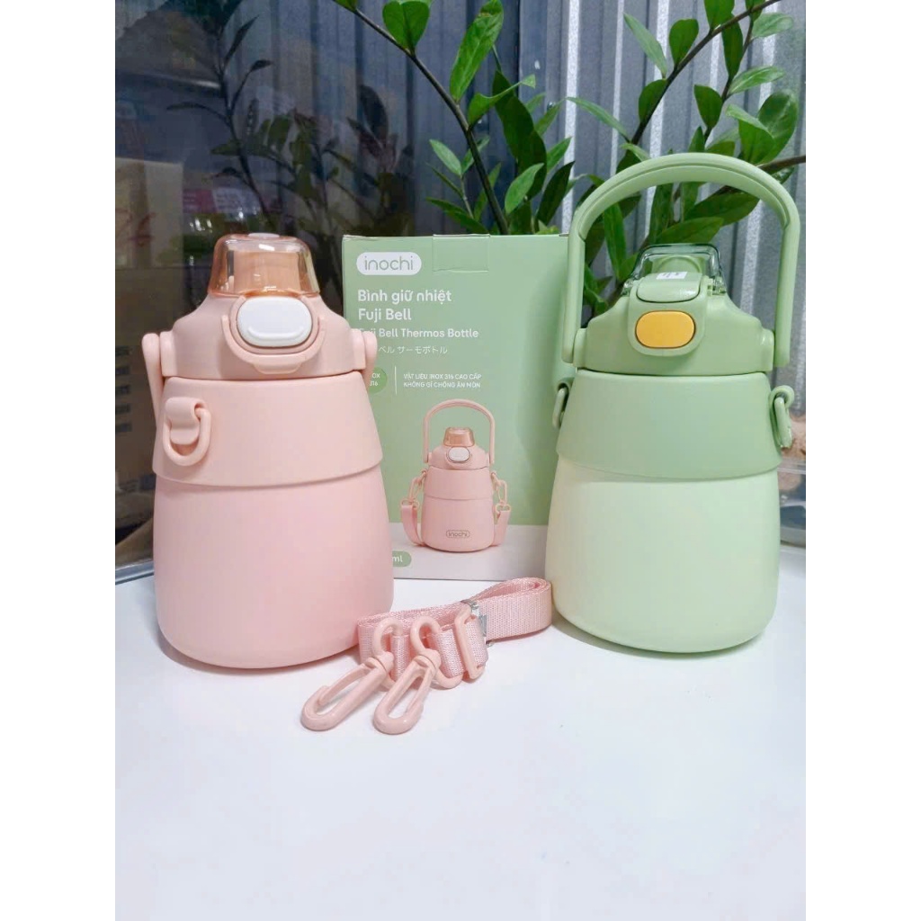 Bình giữ nhiệt INOCHI lõi inox cao cấp Fuji Bell dung tích 900ml, có ống hút và dây đeo tiện lợi