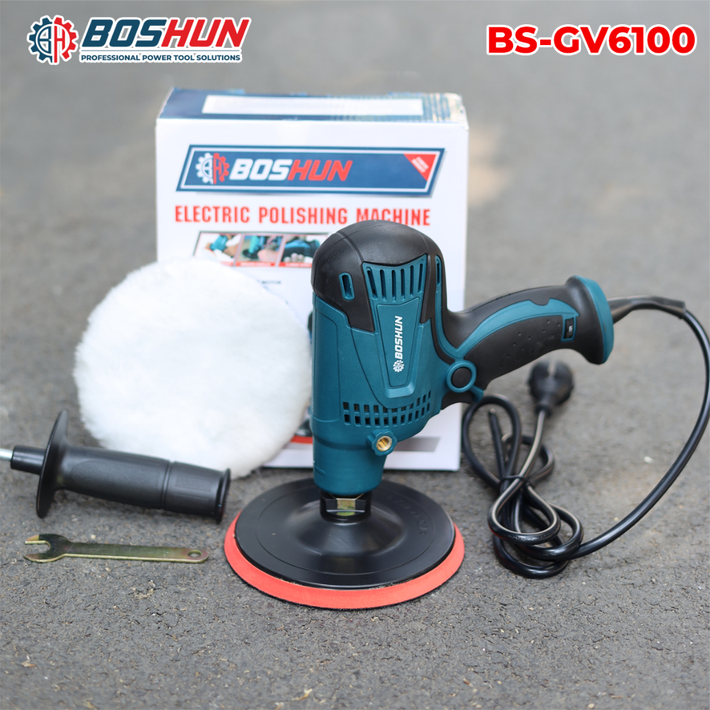 Máy Đánh Bóng Boshun BS-GV6100 Công Suất 700W 6 Tốc Độ, Đánh Bóng, Chà Nhám Ô tô, Xe Máy, Gỗ, Sàn Nhà, Tường